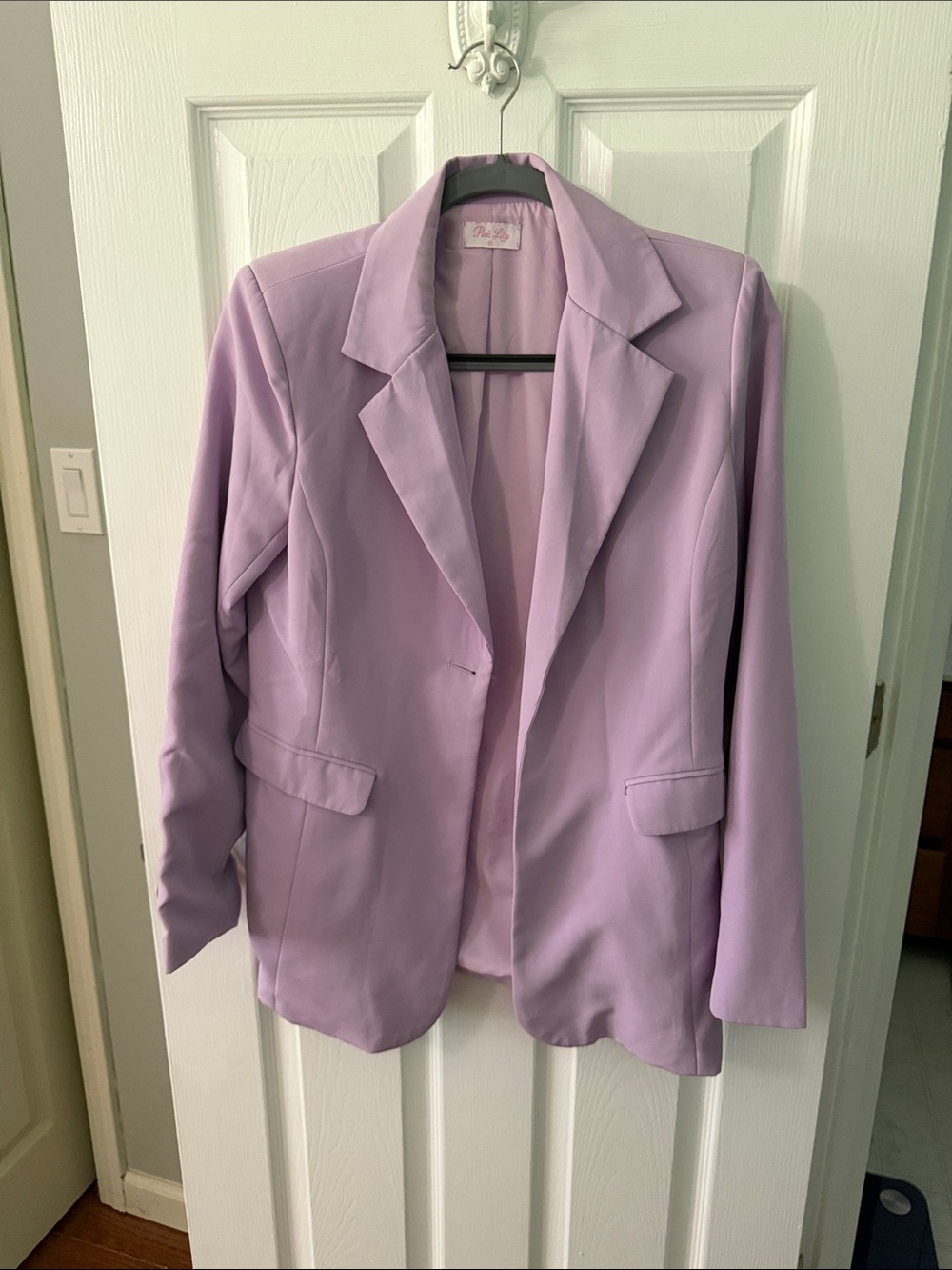 Pink Lily Lavender Blazer Jacket - Light Purple Tailored Coat